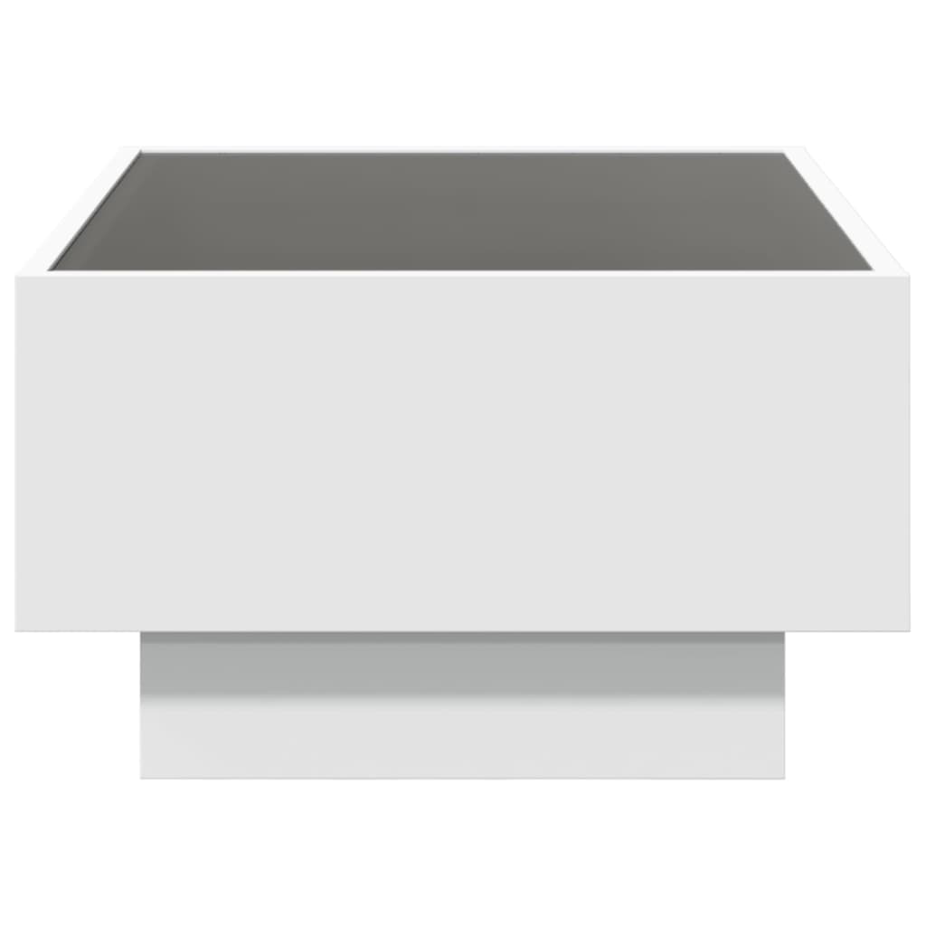 vidaXL Τραπεζάκι Σαλονιού με LED Λευκό 70x50x30 εκ. Επεξεργασμένο Ξύλο