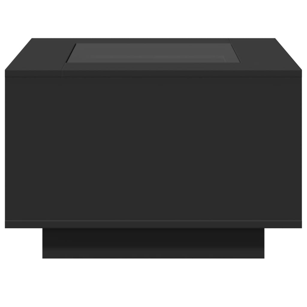 vidaXL Τραπεζάκι Σαλονιού με LED Μαύρο 60x60x40 εκ. Επεξεργασμένο Ξύλο