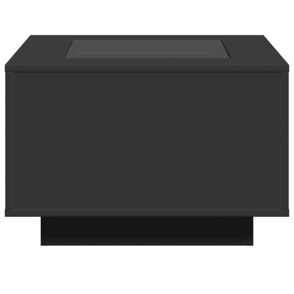 vidaXL Τραπεζάκι Σαλονιού με LED Μαύρο 60x60x40 εκ. Επεξεργασμένο Ξύλο