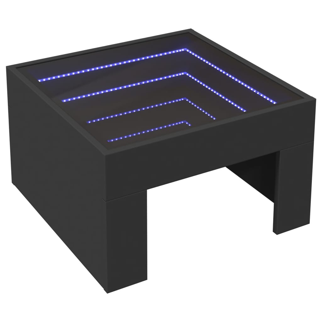 vidaXL Τραπεζάκι Σαλονιού Infinity LED Μαύρο 50x50x30 εκ.