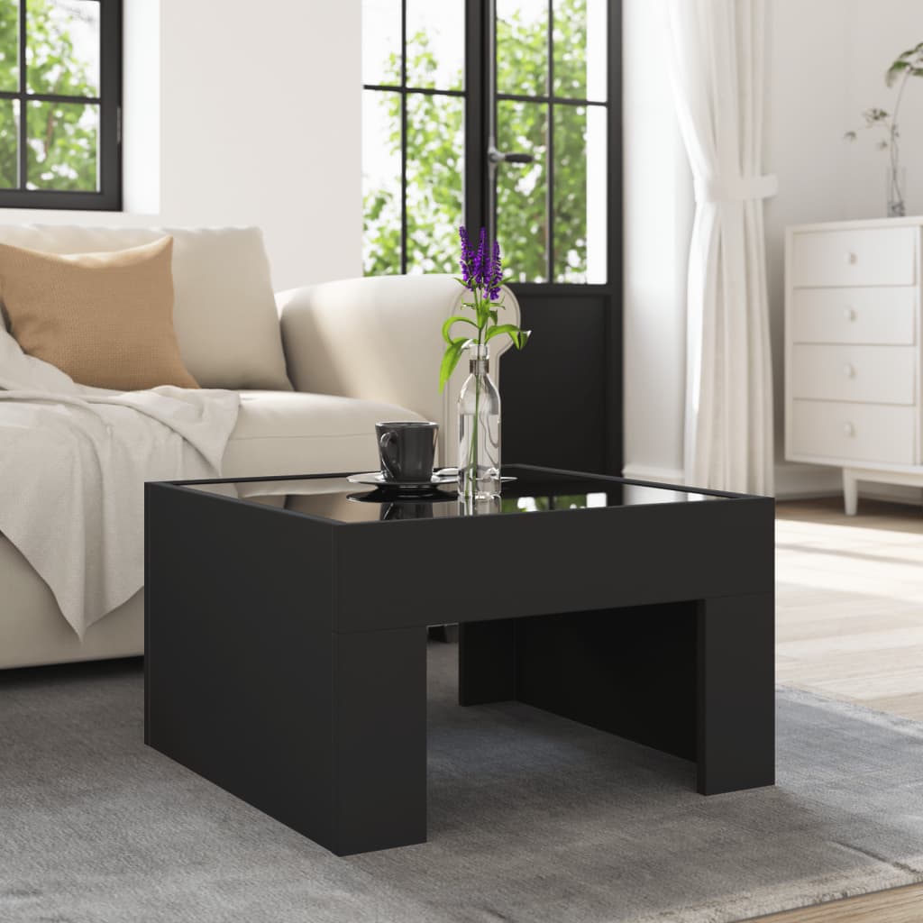 vidaXL Τραπεζάκι Σαλονιού Infinity LED Μαύρο 50x50x30 εκ.