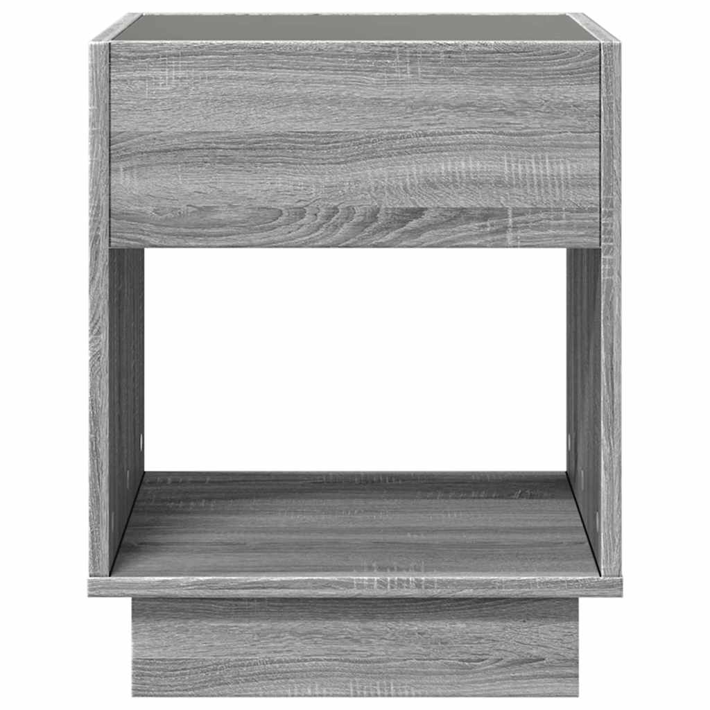 vidaXL Τραπεζάκι Άπειρο Φως LED Γκρι Sonoma 40x40x50 εκ.