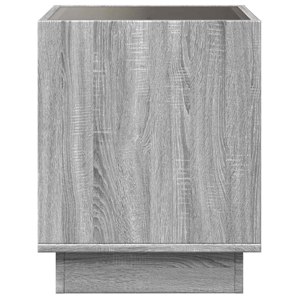 vidaXL Τραπεζάκι Άπειρο Φως LED Γκρι Sonoma 40x40x50 εκ.