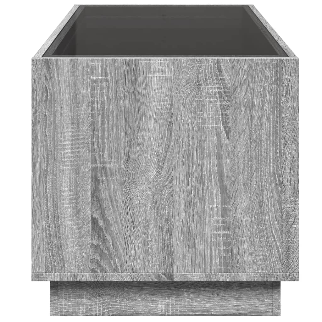 vidaXL Τραπεζάκι Σαλονιού Άπειρο Φως LED Γκρι Sonoma 70x50x50 εκ.