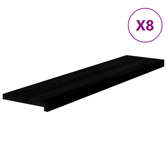 vidaXL Πατάκια Σκάλας 8 τεμ. Σκούρο Καφέ 110x30x2 cm Ξύλο Δρυός