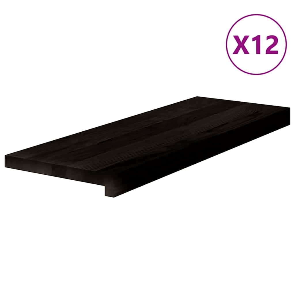 vidaXL Πέλματα Σκάλας 12 τεμάχια Σκούρο καφέ 70x25x2 cm