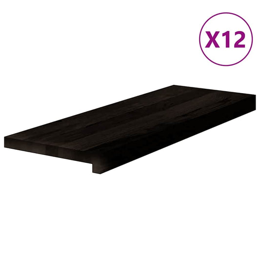 vidaXL Πέλματα Σκάλας 12 τεμάχια Σκούρο καφέ 70x25x2 cm