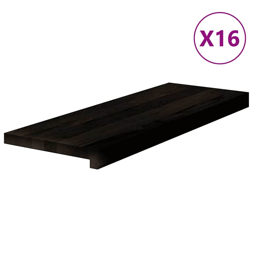 vidaXL Πέλματα Σκάλας 16 τμχ Σκούρο καφέ 70x30x2 cm Ξύλο μασίφ δρυς