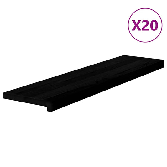vidaXL Πατάκια Σκάλας 20 τεμ. Καφέ-Μαύρο 100x30x2 cm Ξύλο Δρυός