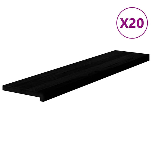 vidaXL Πατάκια Σκάλας 20 τεμ. Καφέ-Μαύρο 110x30x2 cm Ξύλο Δρυός