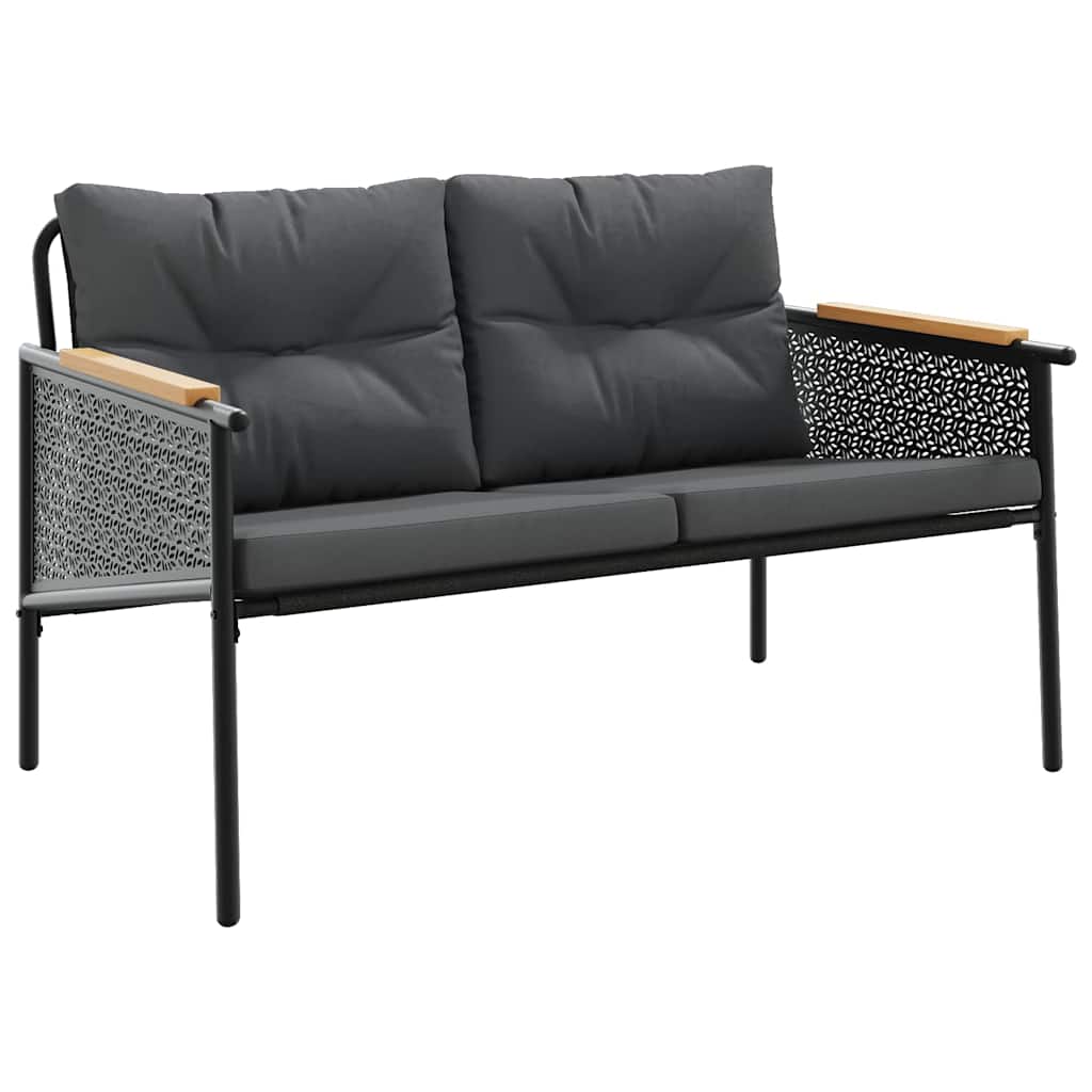 vidaXL Σαλόνι Βεράντας Σετ 5 Τεμαχίων Μαύρο από Ατσάλι με Μαξιλάρια