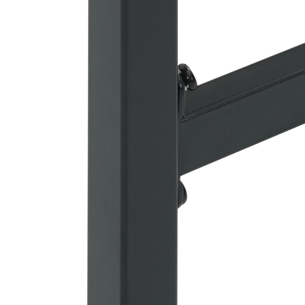 vidaXL Μπαρ Κήπου Σετ 11 Τεμ. Μαύρο Ατσάλι με Ηλεκτρ. Βαφή