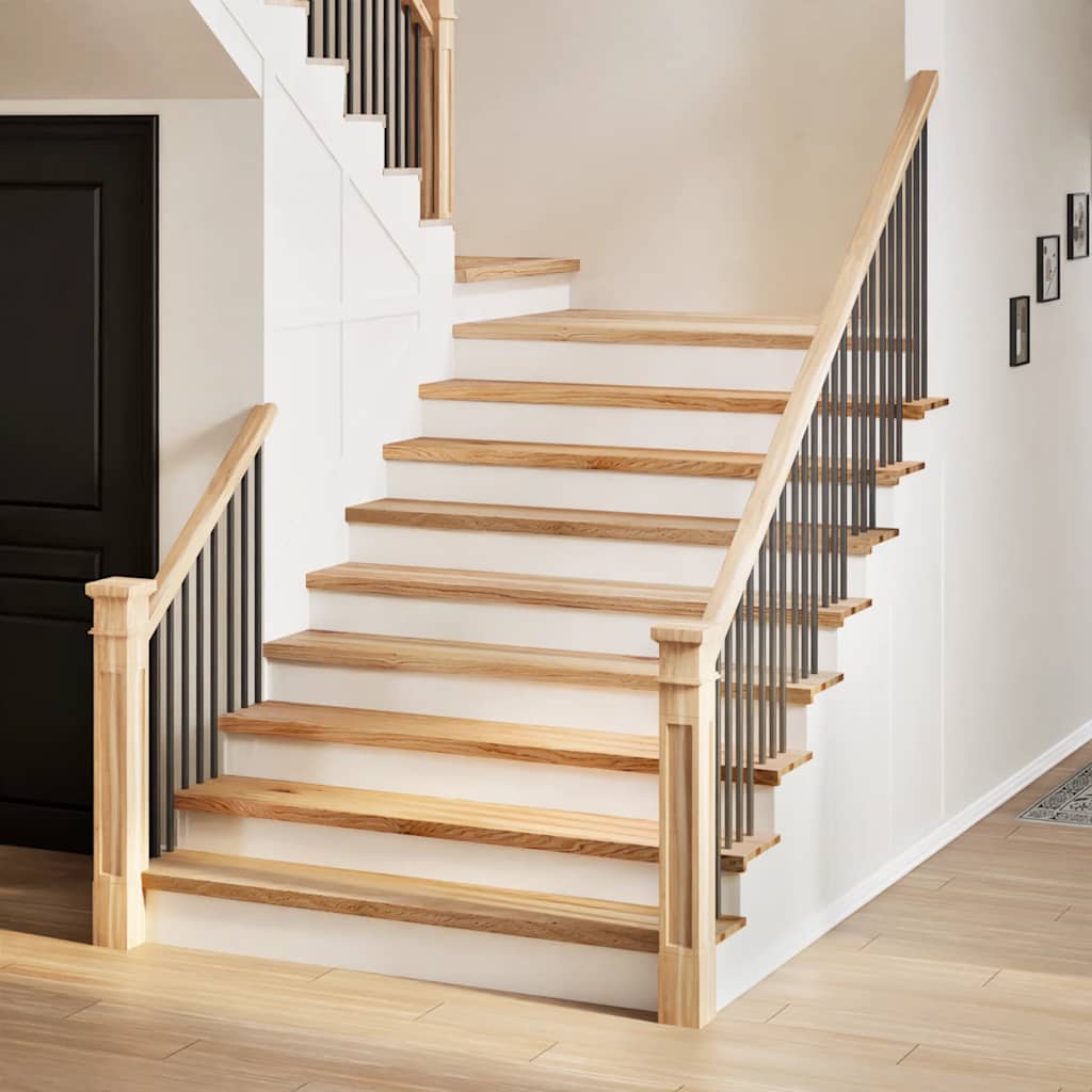 vidaXL Πατάκια Σκάλας 2 τεμ. 120x25x2 εκ. Ακατέργαστο Μασίφ Ξύλο Δρυός