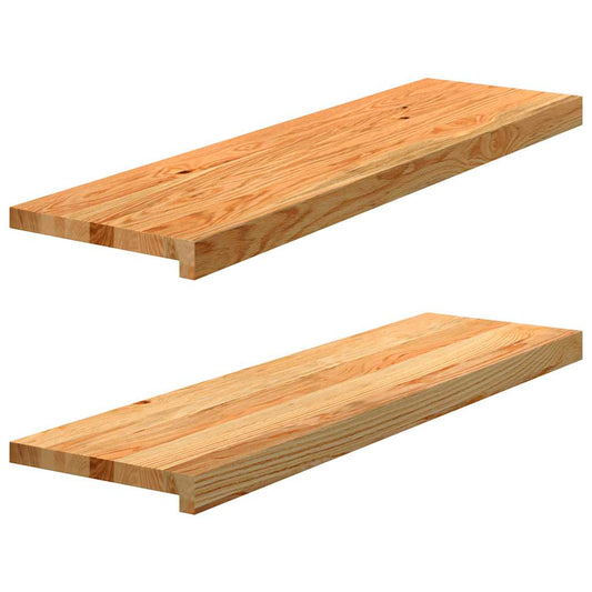vidaXL Πατάκια Σκάλας 2 τεμ. Ανοιχτό Καφέ 90x30x2 cm Ξύλο Δρυός