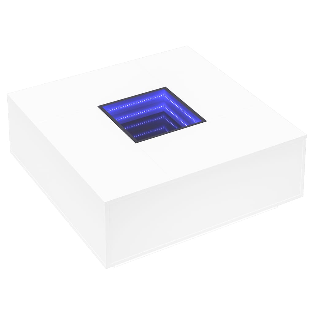 vidaXL Τραπεζάκι Σαλονιού Infinity LED Λευκό 100x100x40 εκ.