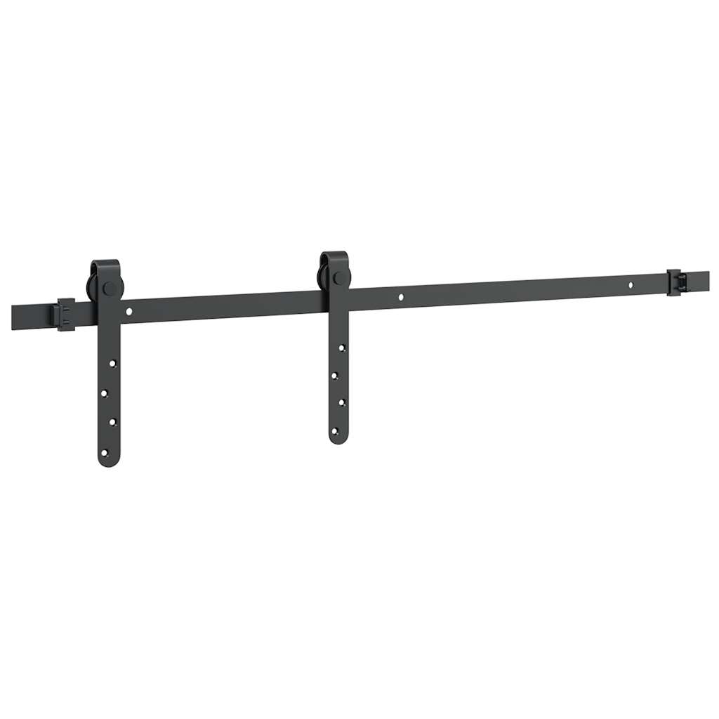 vidaXL Κιτ συρόμενης πόρτας γραφείου 91 cm από ανθρακούχο χάλυβα