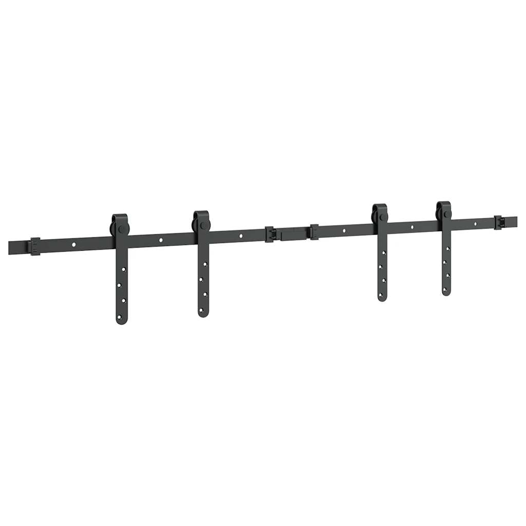 vidaXL Κιτ συρόμενης πόρτας γραφείου 122 cm από ανθρακούχο χάλυβα