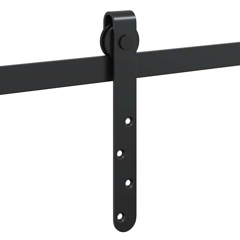 vidaXL Κιτ συρόμενης πόρτας γραφείου 122 cm από ανθρακούχο χάλυβα