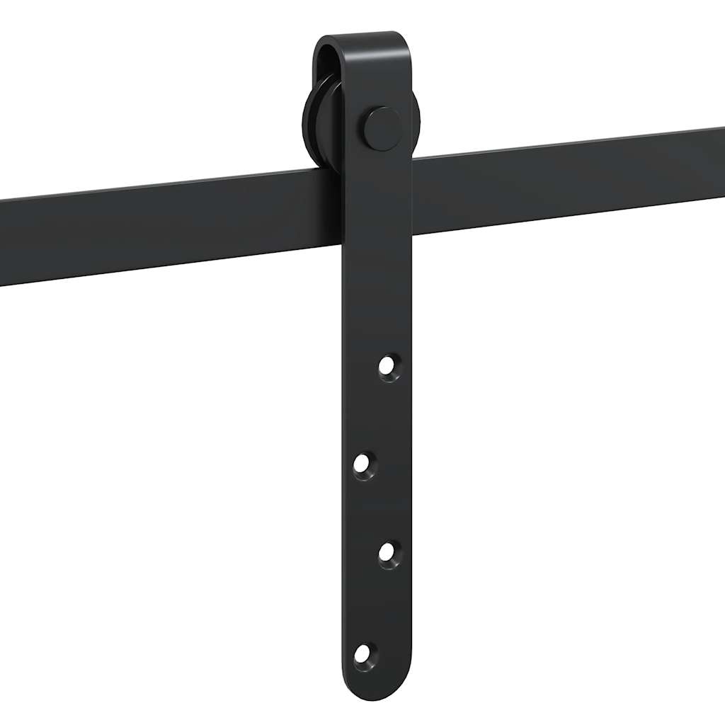 vidaXL Κιτ συρόμενης πόρτας γραφείου 244 cm από ανθρακούχο χάλυβα