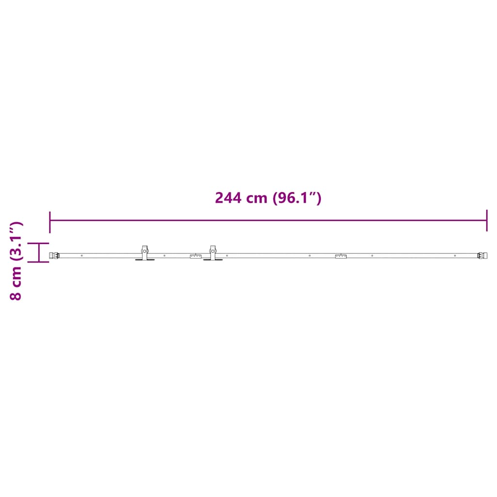 vidaXL Κιτ συρόμενης πόρτας γραφείου 244 cm από ανθρακούχο χάλυβα