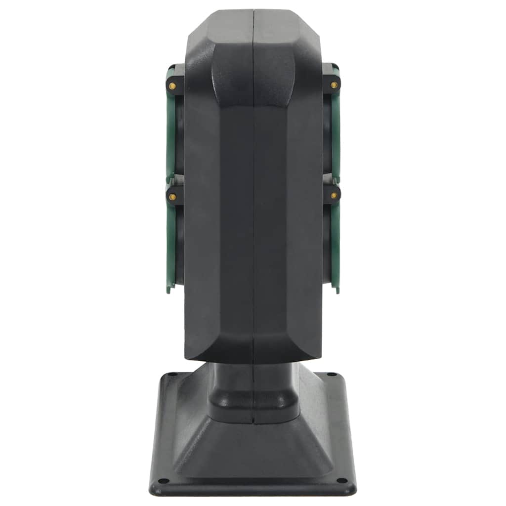 vidaXL Πρίζα Εξ. Χώρου 4 Εξόδων με Ακίδα Μαύρο/Πράσινο 15,5x11x24 εκ.