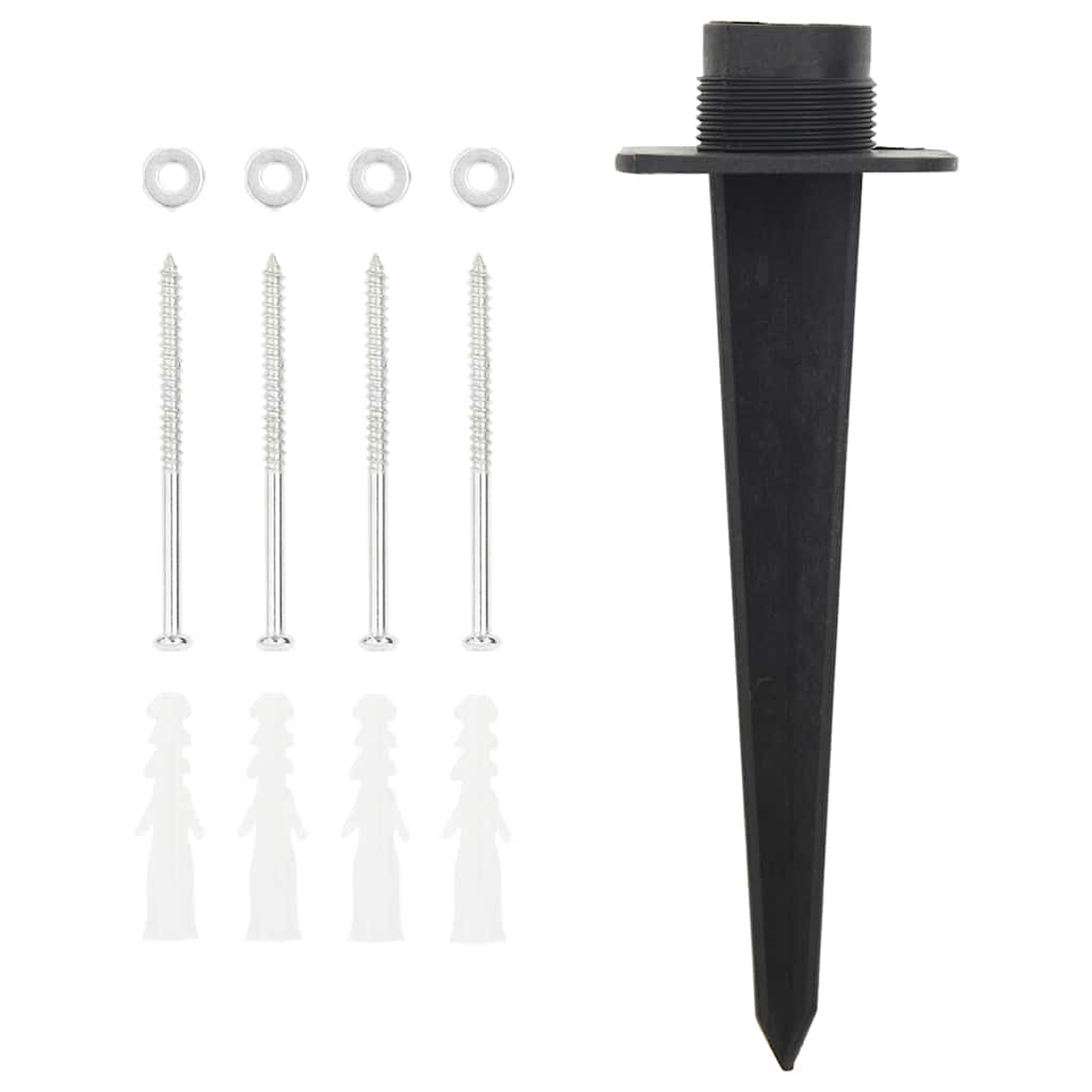 vidaXL Πρίζα Εξ. Χώρου 4 Εξόδων με Ακίδα Μαύρο/Πράσινο 15,5x11x24 εκ.