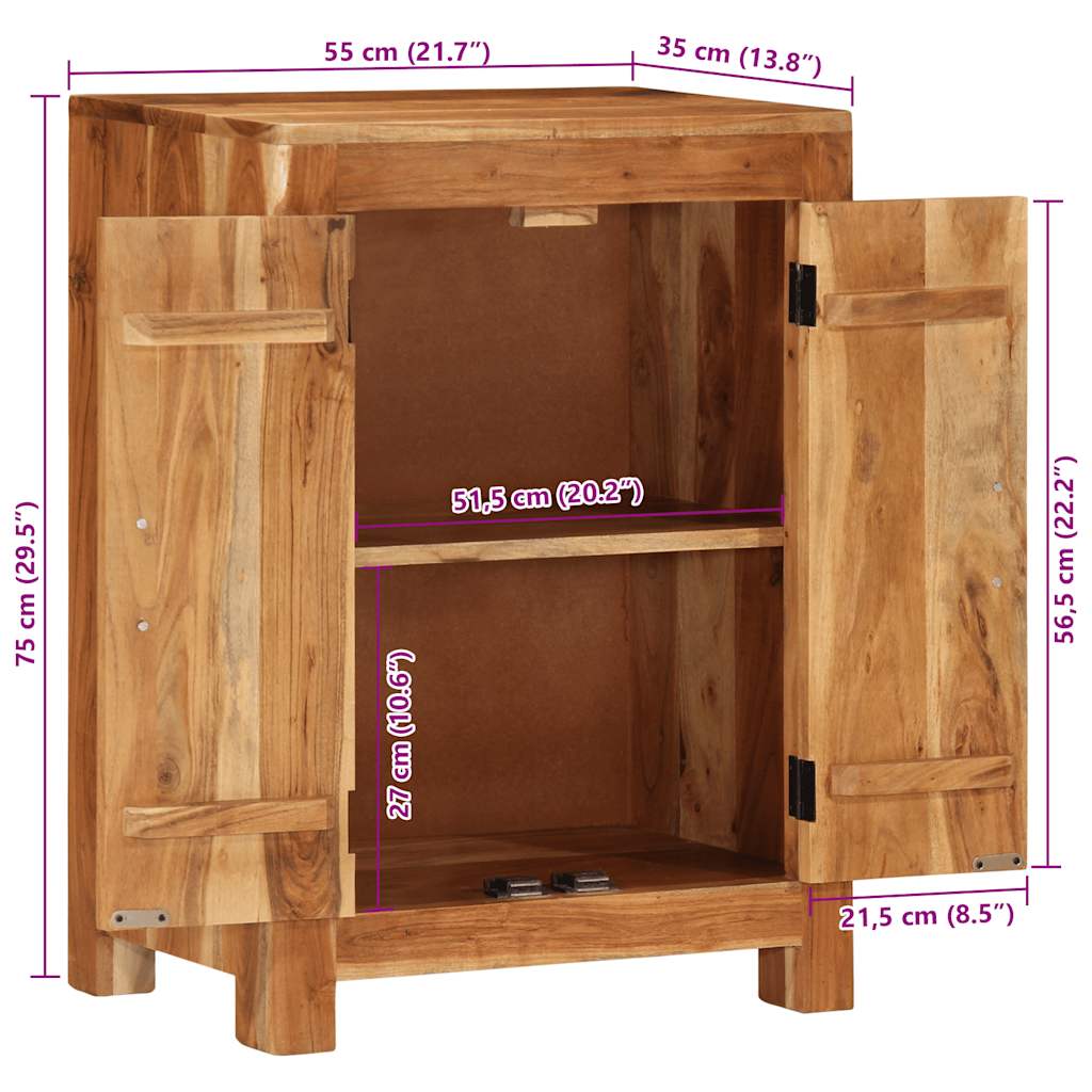 vidaXL Ντουλάπι 55 x 35 x 75 εκ. από Μασίφ Ξύλο Ακακίας