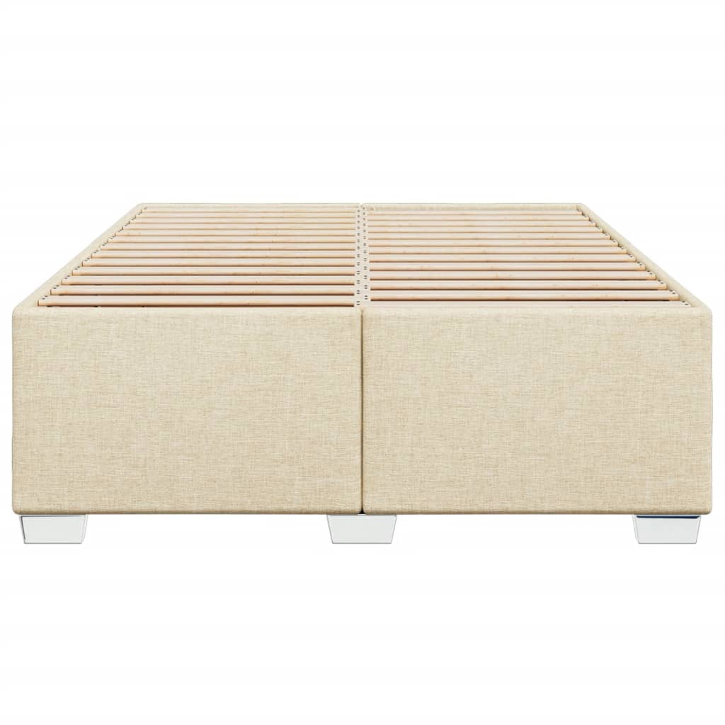 vidaXL Σκελετός Κρεβατιού Χωρίς Στρώμα Κρεμ 140x190 εκ. Υφασμάτινο