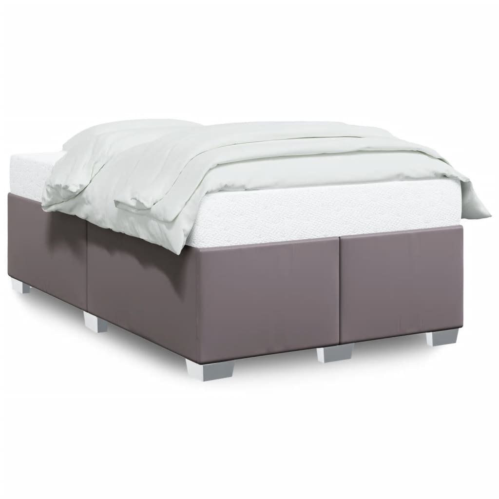 vidaXL Πλαίσιο Κρεβατιού χωρίς στρώμα Γκρι 120x190 εκ.Συνθ. Δέρμα