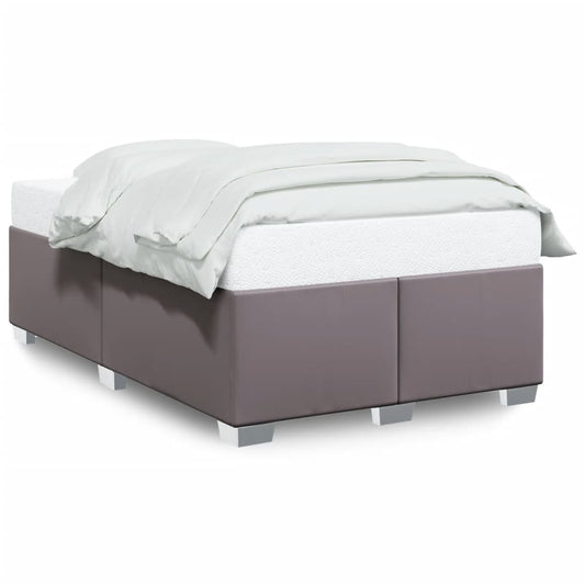 vidaXL Πλαίσιο Κρεβατιού χωρίς στρώμα Γκρι 120x190 εκ.Συνθ. Δέρμα