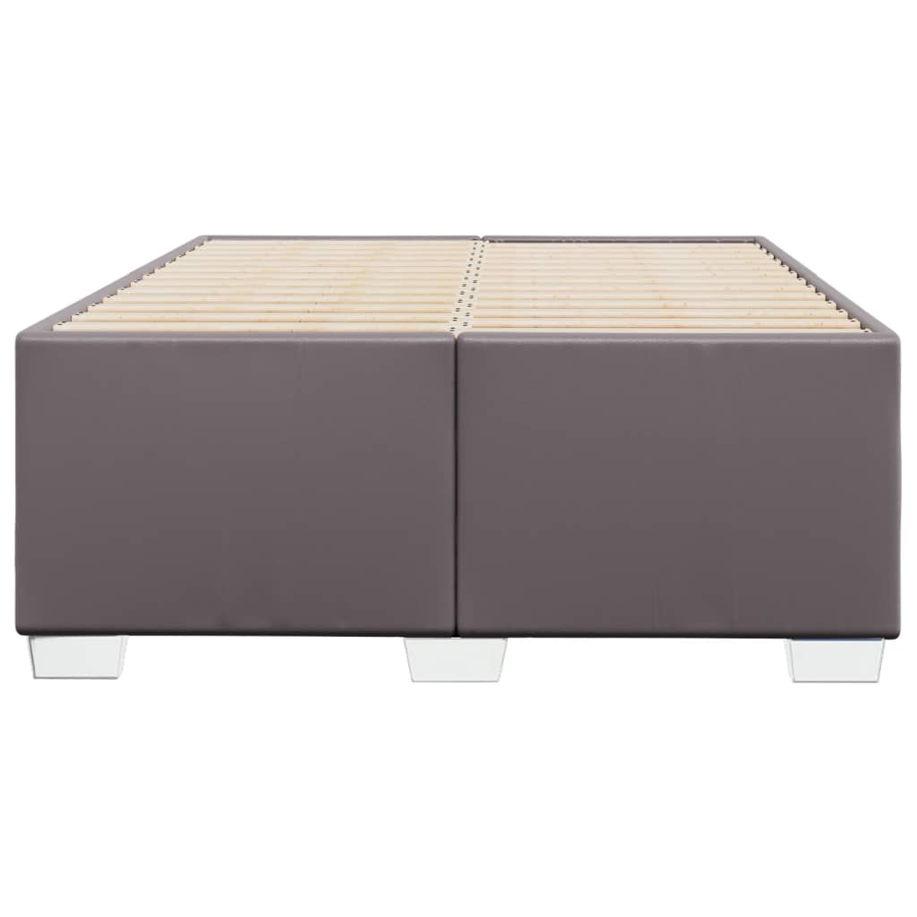 vidaXL Πλαίσιο Κρεβατιού χωρίς στρώμα Γκρι 120x190 εκ.Συνθ. Δέρμα