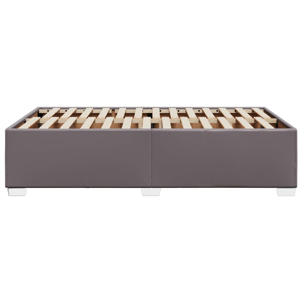 vidaXL Πλαίσιο Κρεβατιού χωρίς στρώμα Γκρι 120x190 εκ.Συνθ. Δέρμα
