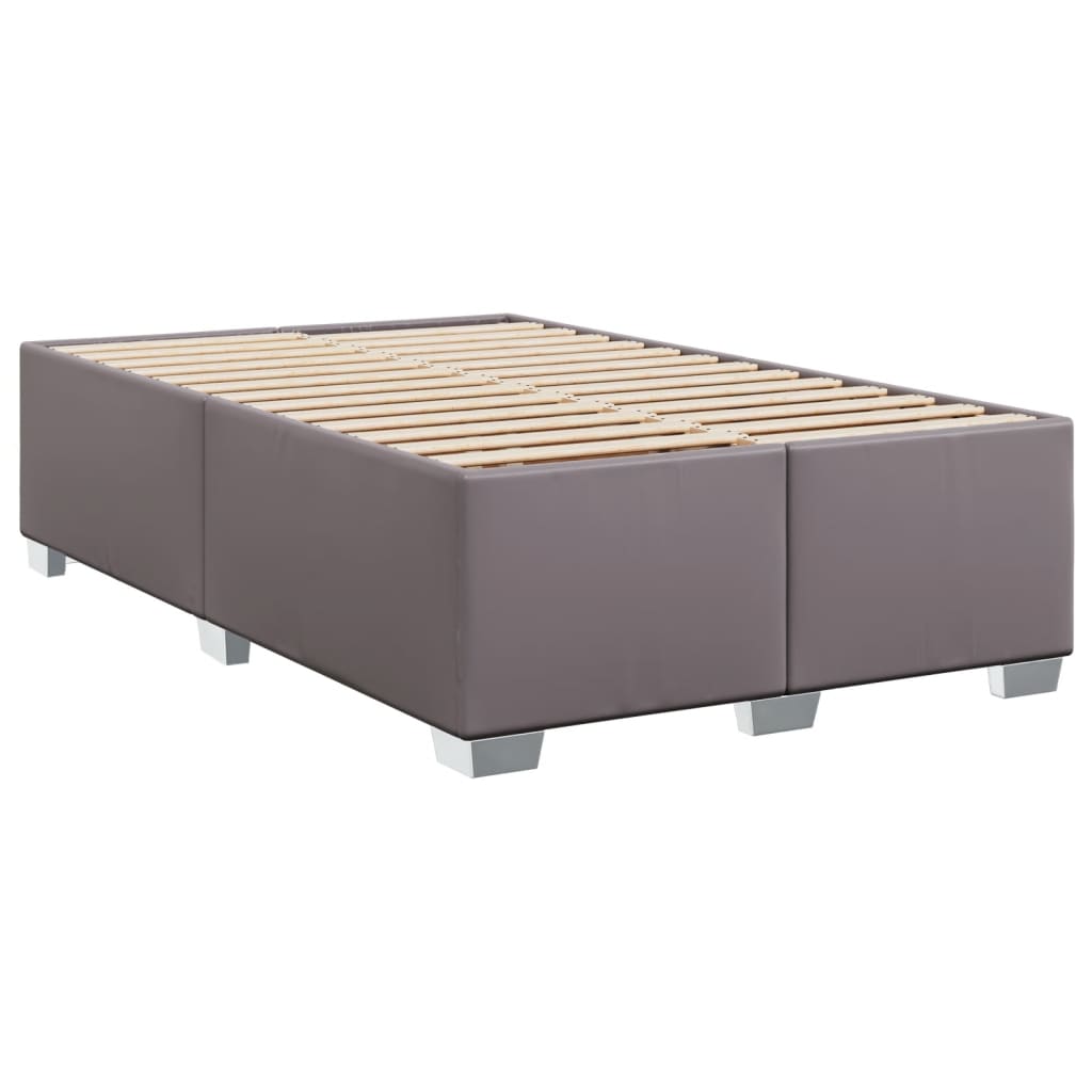 vidaXL Πλαίσιο Κρεβατιού χωρίς στρώμα Γκρι 120x190 εκ.Συνθ. Δέρμα