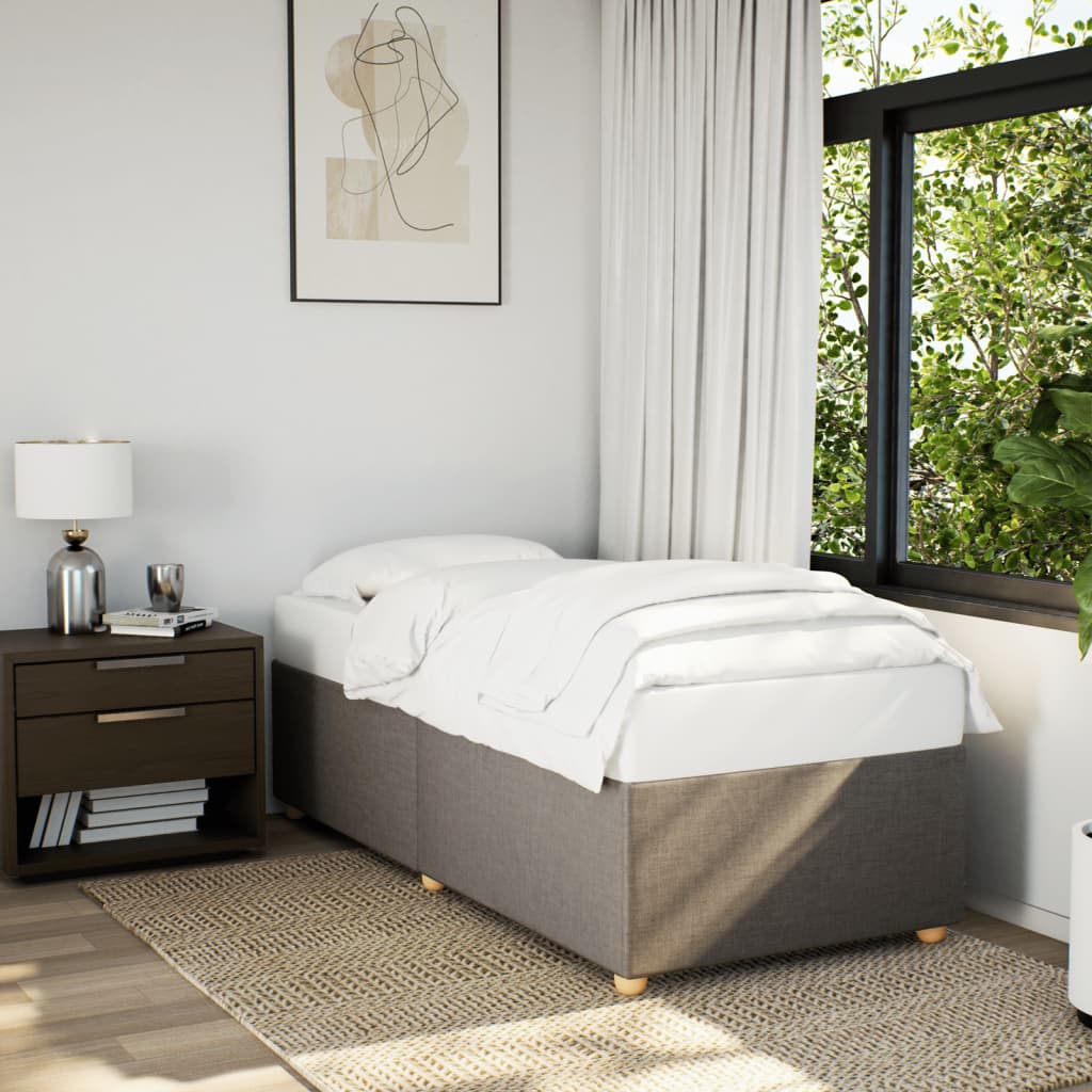 vidaXL Σκελετός Κρεβατιού Χωρίς Στρώμα Taupe 90x190 εκ. Υφασμάτινο