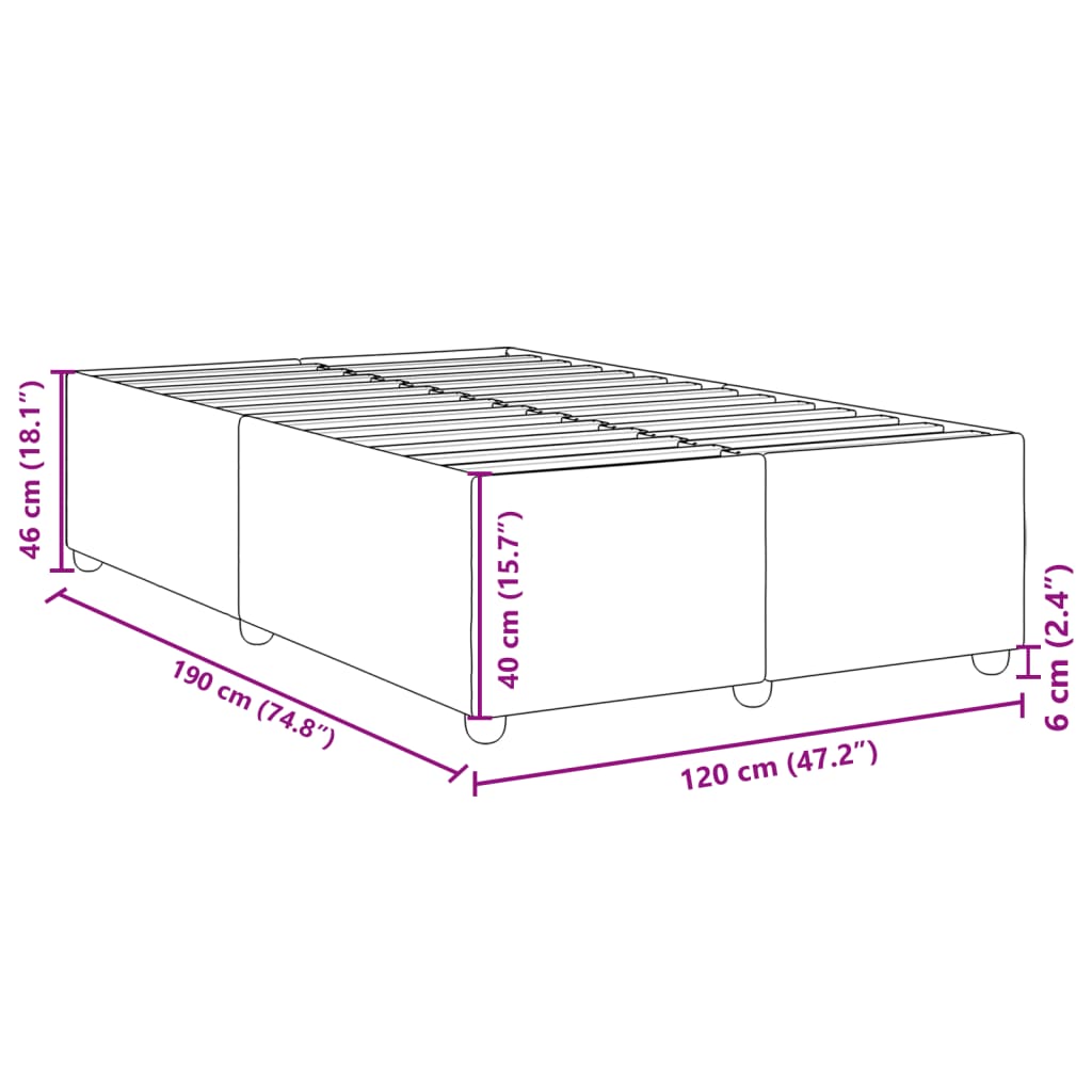 vidaXL Πλαίσιο Κρεβατιού χωρίς στρώμα Taupe 120x190 εκ. Υφασμάτινο