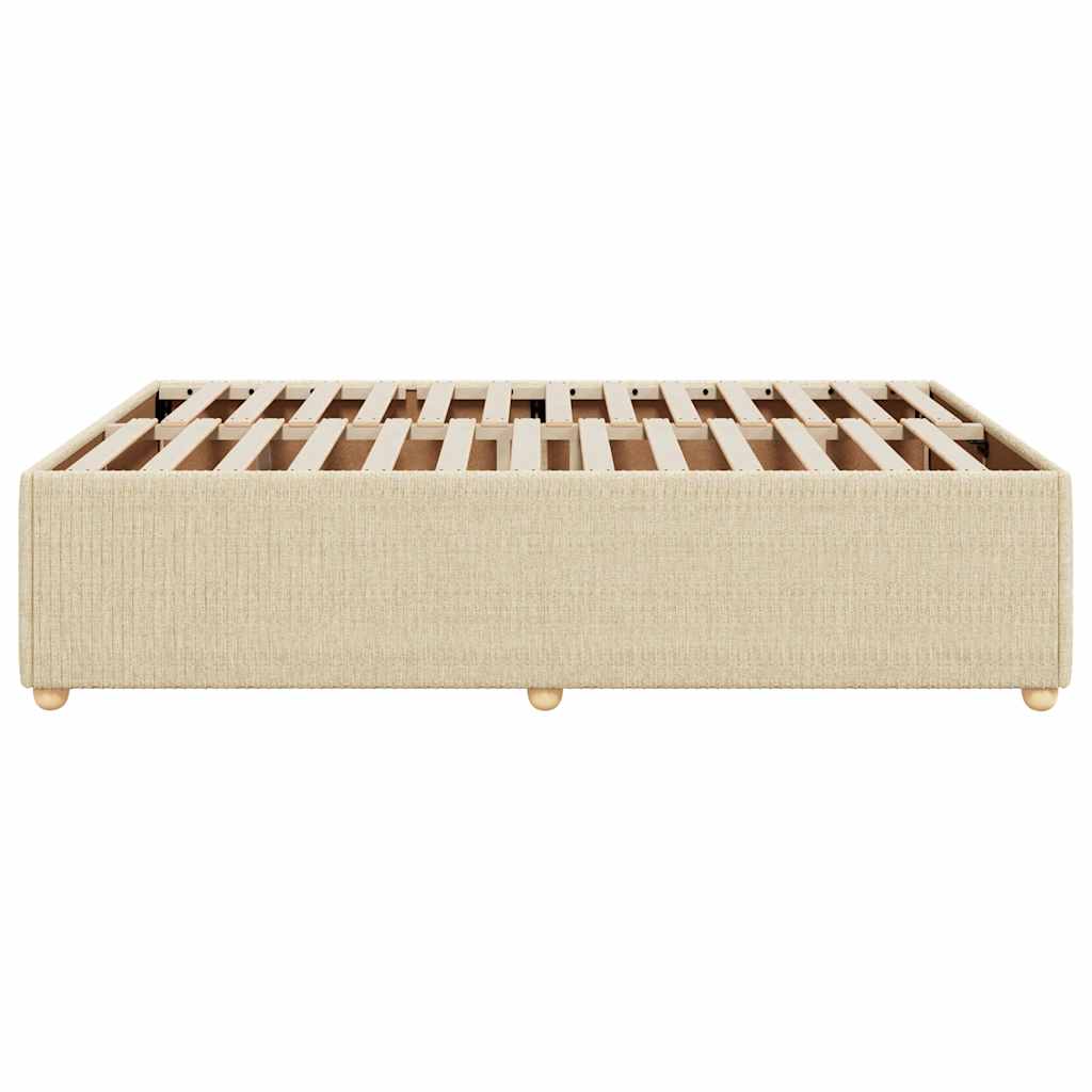 vidaXL Σκελετός Κρεβατιού Χωρίς Στρώμα Κρεμ 140x190 εκ. Υφασμάτινο