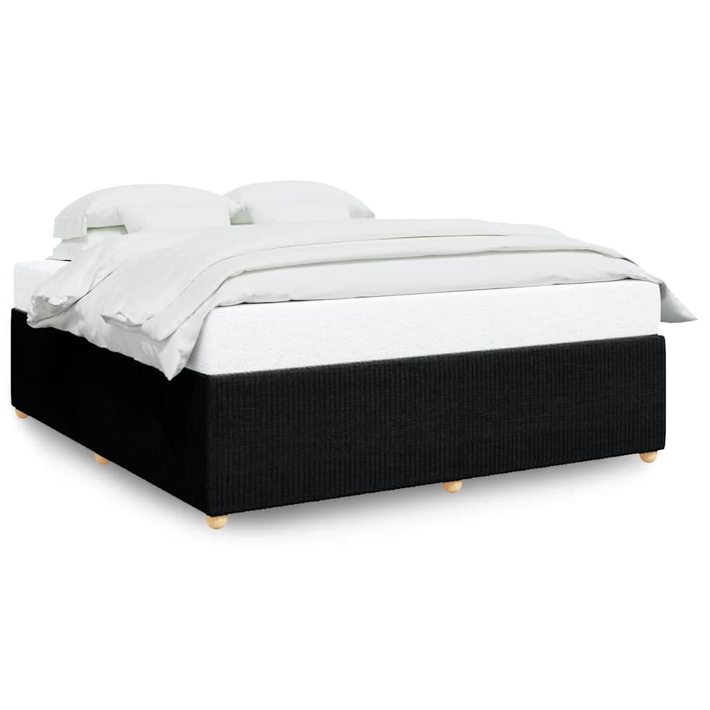 vidaXL Σκελετός Κρεβατιού Χωρίς Στρώμα Μαύρο 200x200 εκ. Υφασμάτινο