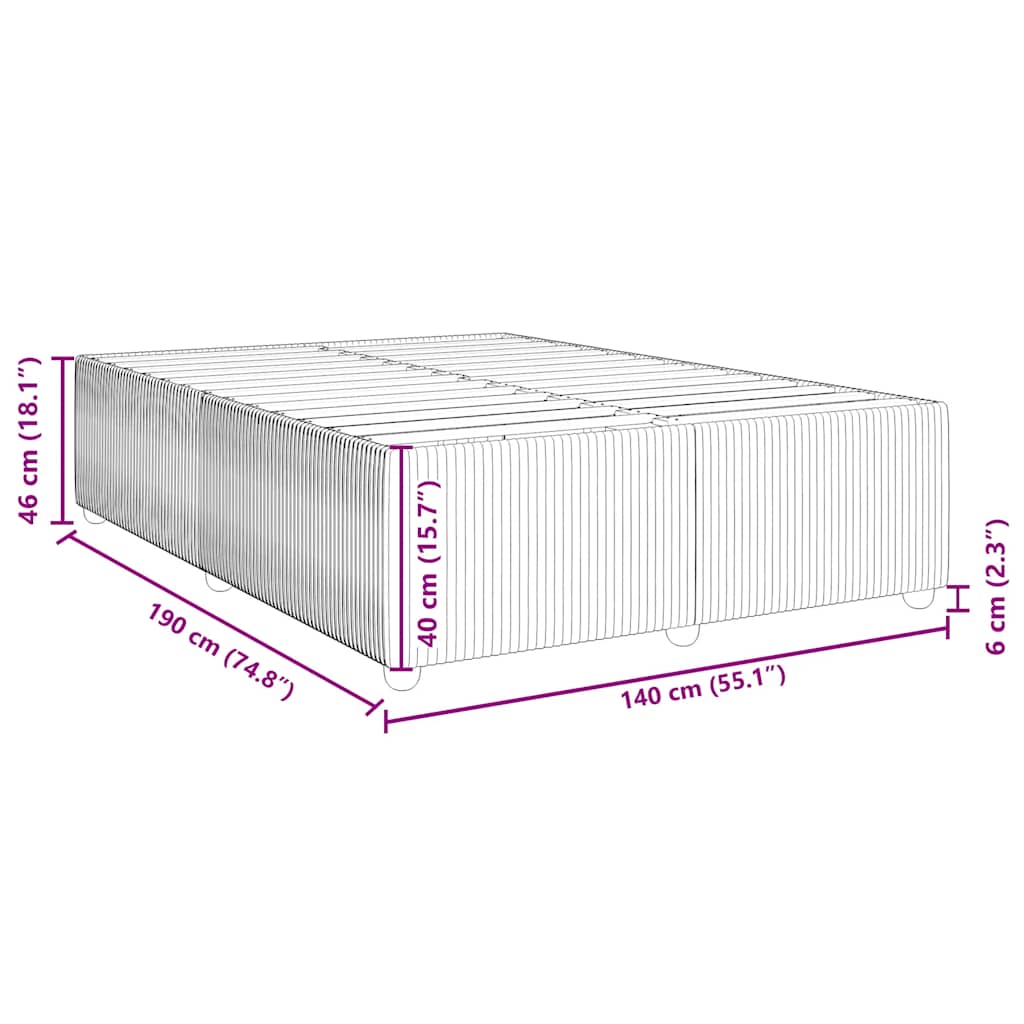 vidaXL Πλαίσιο Κρεβατιού Σκούρο Μπλε 140 x 190 εκ. Βελούδινο