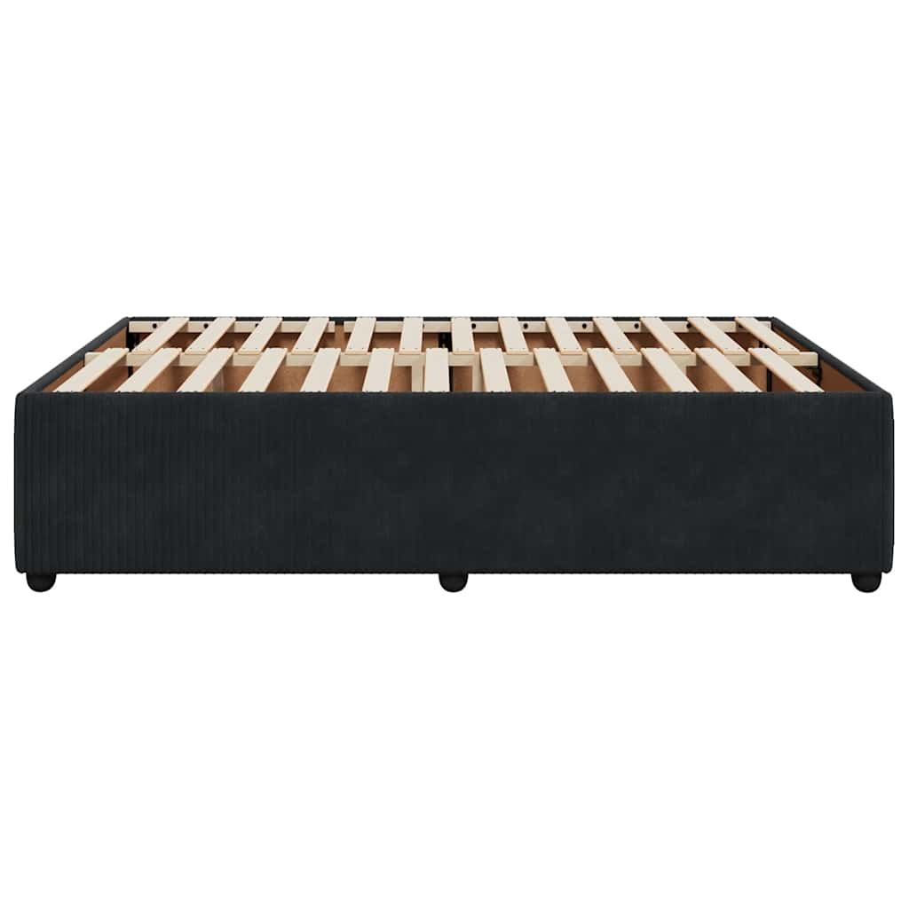 vidaXL Σκελετός Κρεβατιού Χωρίς Στρώμα Μαύρο 140x200 εκ. Βελούδινο