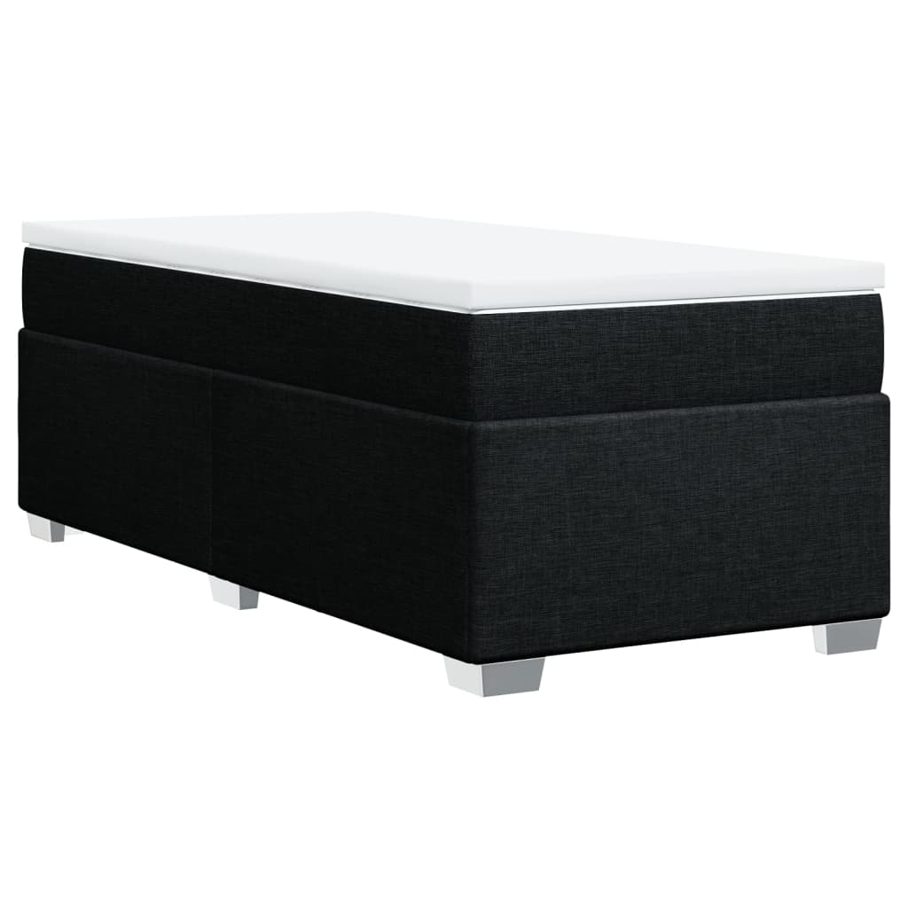 vidaXL Κρεβάτι Boxspring με Στρώμα Μαύρο 80 x 200 εκ. Υφασμάτινο