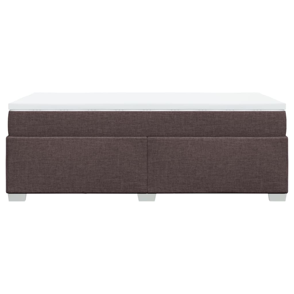 vidaXL Κρεβάτι Boxspring με Στρώμα Σκούρο Καφέ 80x200 εκ. Υφασμάτινο