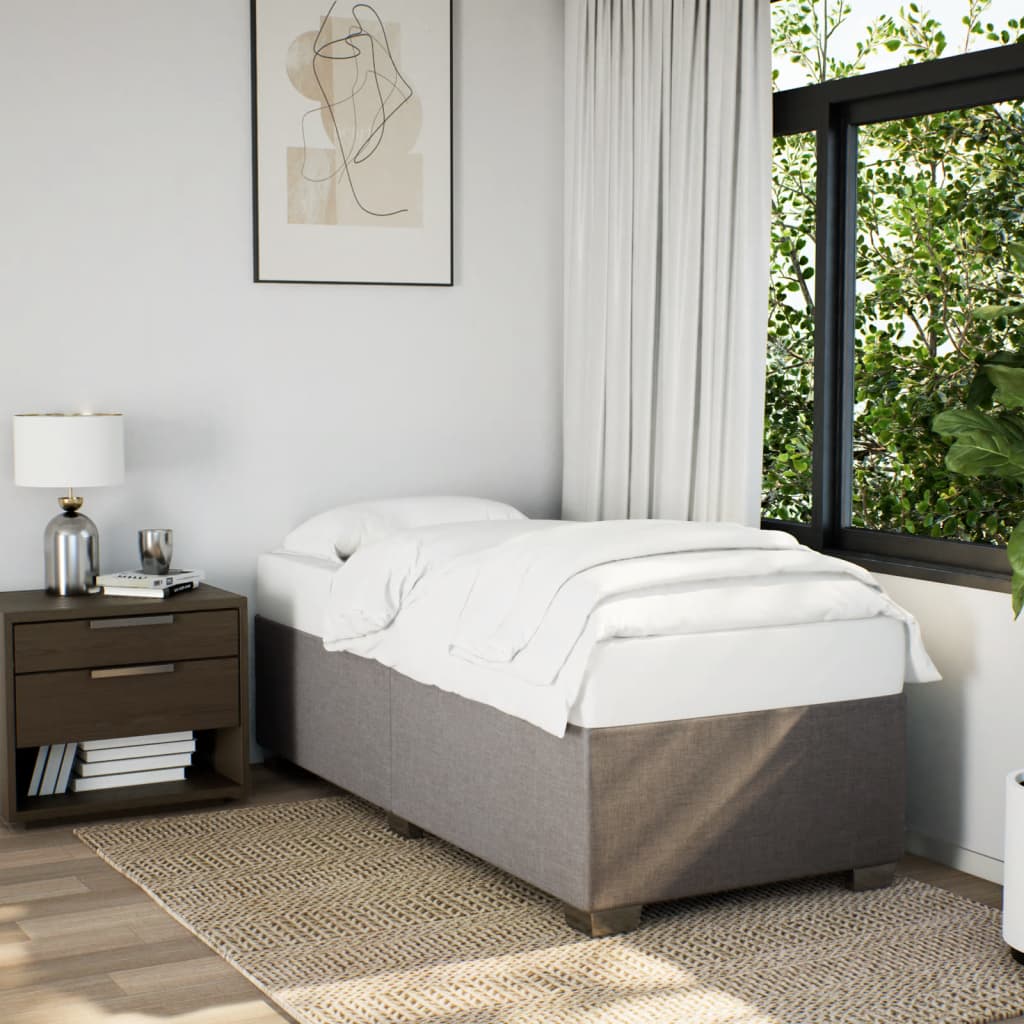 vidaXL Κρεβάτι Boxspring με Στρώμα Taupe 80x200 εκ. Υφασμάτινο
