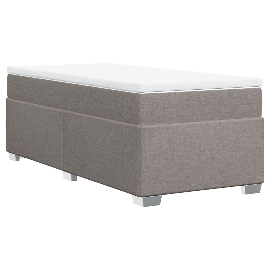 vidaXL Κρεβάτι Boxspring με Στρώμα Taupe 80x200 εκ. Υφασμάτινο