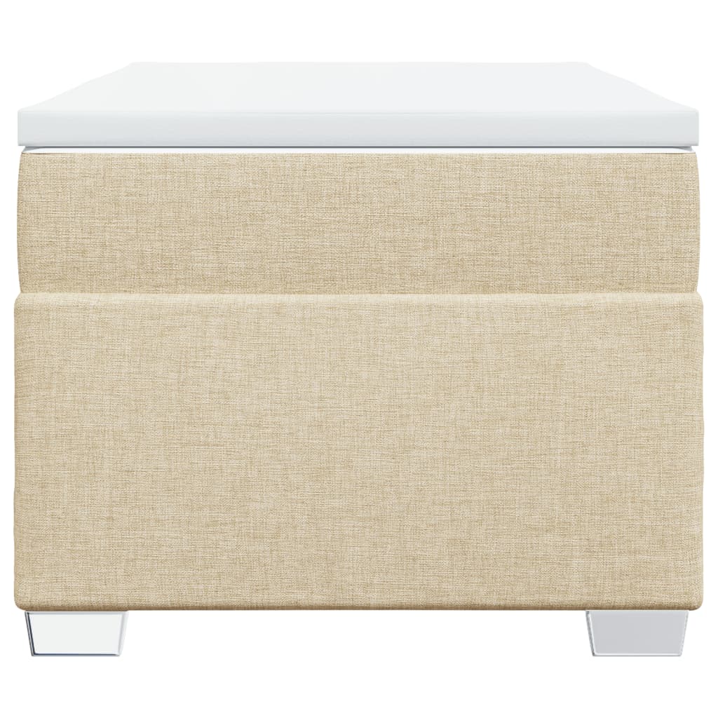 vidaXL Κρεβάτι Boxspring με Στρώμα Κρεμ 80 x 200 εκ. Υφασμάτινο