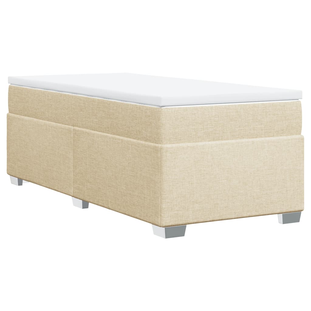 vidaXL Κρεβάτι Boxspring με Στρώμα Κρεμ 80 x 200 εκ. Υφασμάτινο