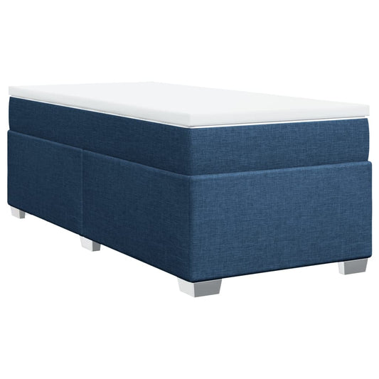 vidaXL Κρεβάτι Boxspring με Στρώμα Μπλε 80x200 εκ. Υφασμάτινο