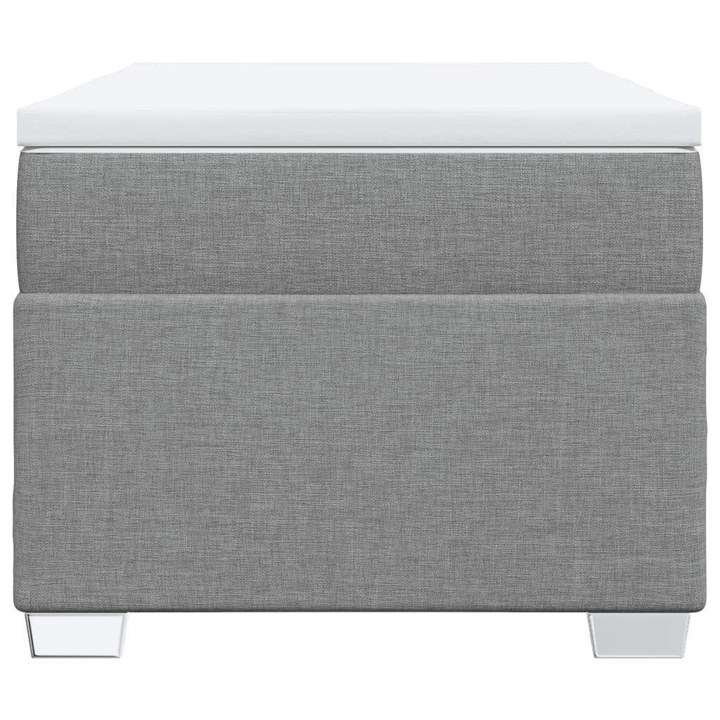 vidaXL Κρεβάτι Boxspring με Στρώμα Ανοιχτό Γκρι 90x190 εκ. Υφασμάτινο