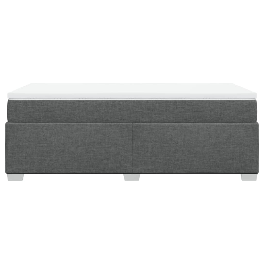vidaXL Κρεβάτι Boxspring με Στρώμα Σκούρο Γκρι 90x190 εκ. Υφασμάτινο