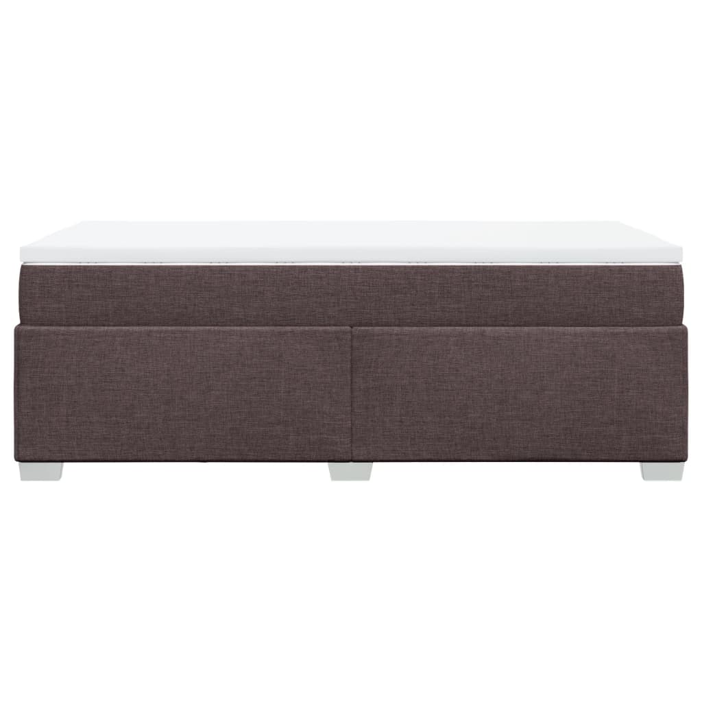 vidaXL Κρεβάτι Boxspring με Στρώμα Σκούρο Καφέ 90x190 εκ. Υφασμάτινο