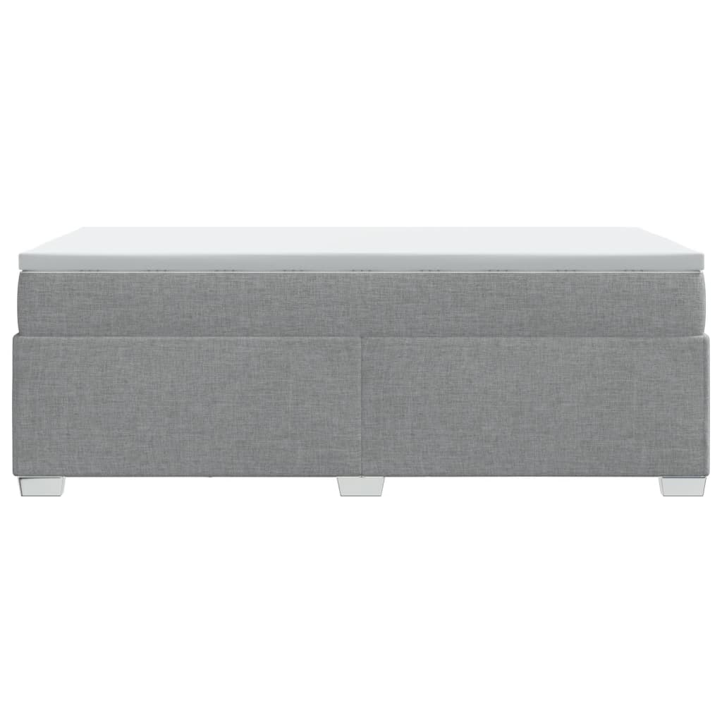 vidaXL Κρεβάτι Boxspring με Στρώμα Ανοιχτό Γκρι 90x200 εκ. Υφασμάτινο